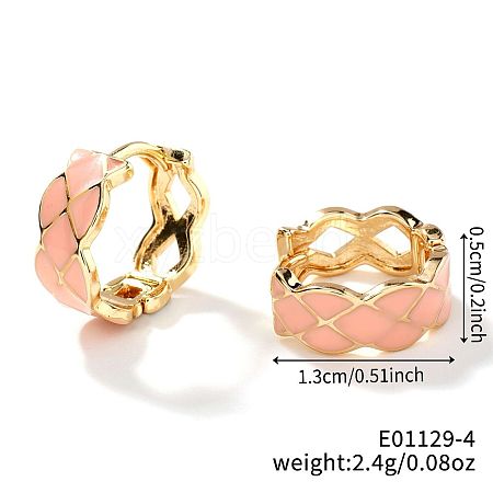 Fashionable Minimalist Multicolor Brass Enamel Hoop Earrings for Elegant and Unique Ear Accessories IC8285-4-1