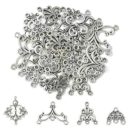 20Pcs 4 Style Tibetan Style Alloy Chandelier Component Links TIBE-YW0001-40-1