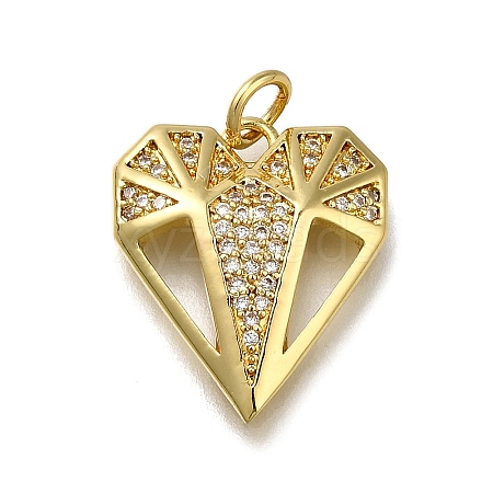 Brass Micro Pave Cubic Zirconia Pendants ZIRC-I070-025G-1
