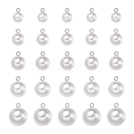 Mega Pet 70Pcs 7 Style Resin & Plastic Imitation Pearl Pendants/Shank Buttons BUTT-MP0001-01-1