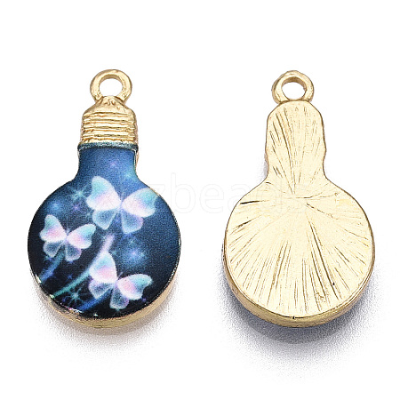 Printed Alloy Enamel Pendants ENAM-N056-178-04-1