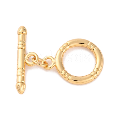 Rack Plating Eco-Friendly Brass Toggle Clasps KK-S403-16G-1