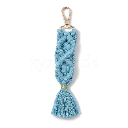 Handmade Macrame Nylon Thread Pendant Decorations HJEW-P019-06G-05-1