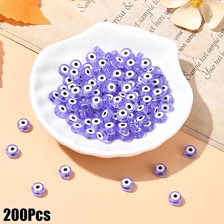 200Pcs Transparent Acrylic Beads TACR-YW0002-08K-1