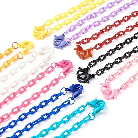 Acrylic Cable Chain Necklace Sets NJEW-JN03635-1