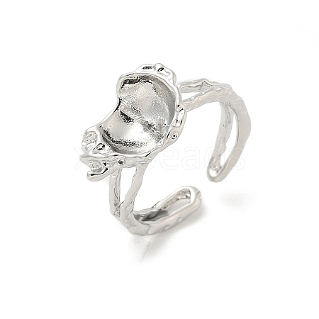 Brass Cup Peg Open Cuff Ring Settings LS-KK-G518-10P-03-1