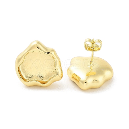 Rack Plating Brass Stud Earring EJEW-C078-01C-G-1