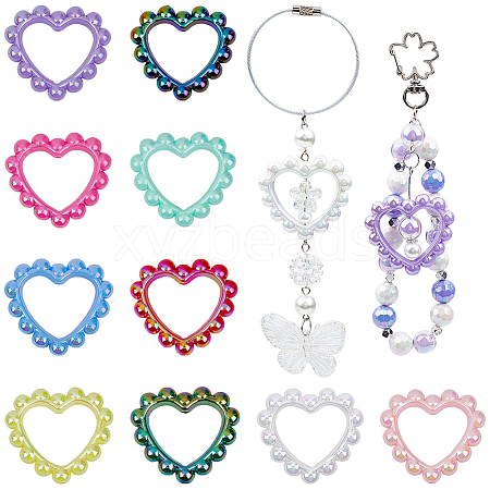 30Pcs 10 Colors Opaque Acrylic Bead Frame SACR-SP0001-08-1