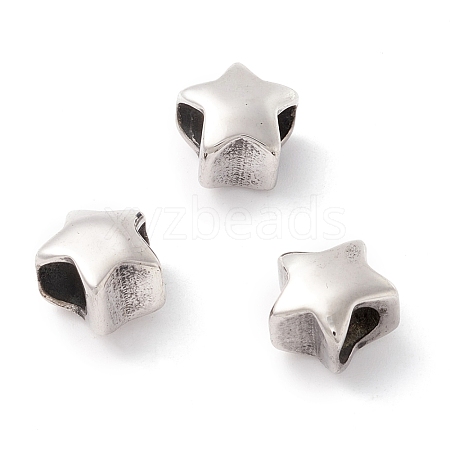 304 Stainless Steel European Beads STAS-M298-08AS-1