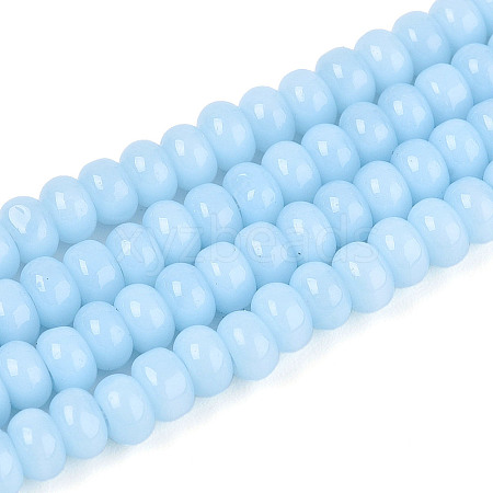 Opaque Spray Painted Glass Beads GLAA-ZX008-4mm-18J-1
