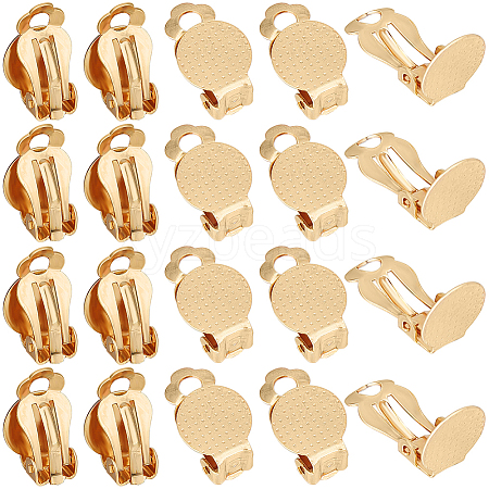 SUNNYCLUE 40Pcs 304 Stainless Steel Clip-on Earring Findings STAS-SC0008-39G-1