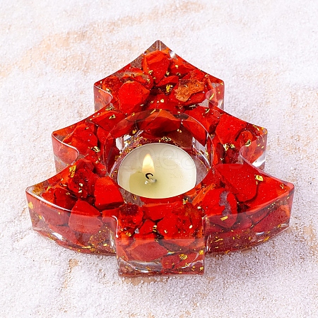 Natural Red Jasper & Resin Candle Holder Molds DJEW-H012-03B-1