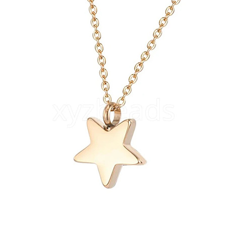 Star Stainless Steel Pendant Necklace PW-WG9E3BB-04-1