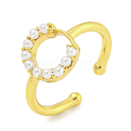 Rack Plating Brass Open Cuff Rings for Women RJEW-F162-01G-C-1
