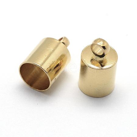 Brass Cord Ends X-KK-D219-11x6-G-1