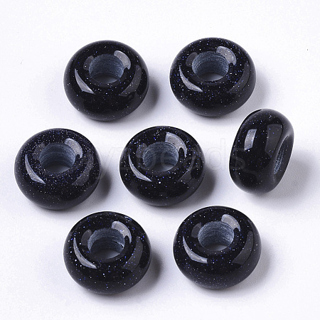 Synthetic Blue Goldstone European Beads G-S359-072B-1