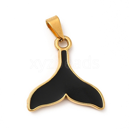 PVD Vacuum Plating 201 Stainless Steel Enamel Pendants STAS-P314-06G-1