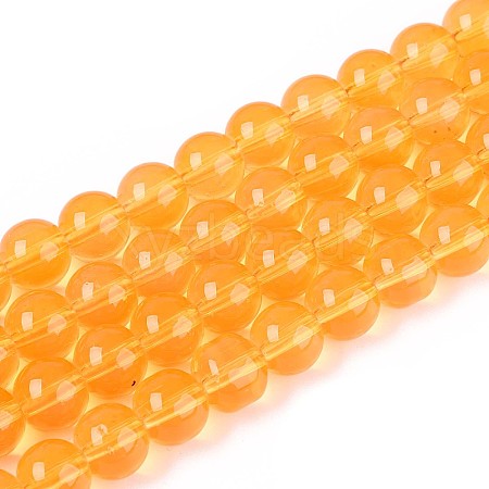 Baking Paint Glass Beads Strands DGLA-Q023-8mm-DB47-1