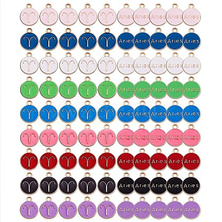 90Pcs 9 Colors Alloy Enamel Pendants ENAM-SZ0001-54D-1