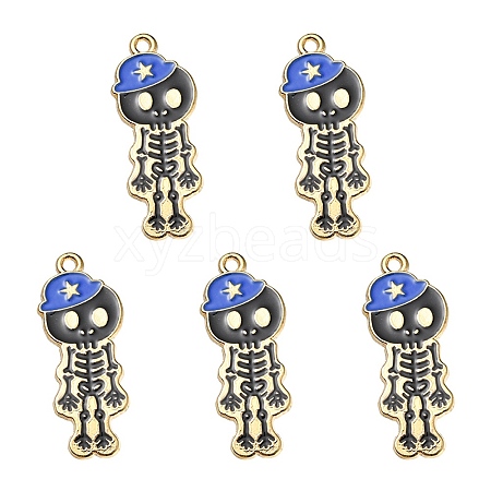 5Pcs Alloy Enamel Pendants ENAM-YW0001-49C-1