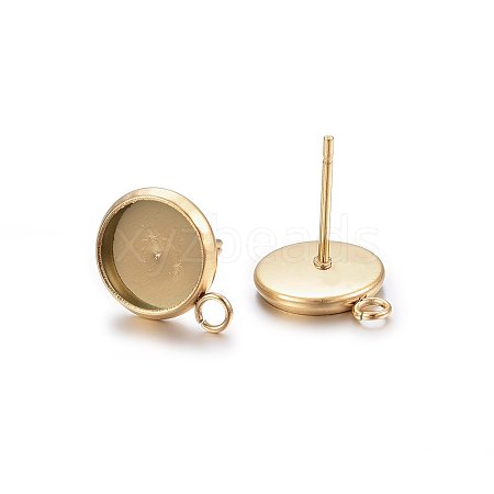 Ion Plating(IP) 304 Stainless Steel Stud Earring Settings LS-X-STAS-H467-08G-12mm-1