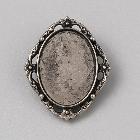 Tibetan Style Zinc Alloy Bolo Tie Slides Clasp Cabochon Settings FIND-WH0260-37I-AS-1