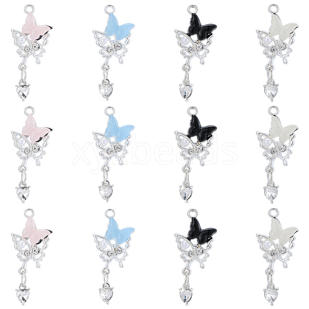 16Pcs 4 Colors Alloy Resin Pendants FIND-SC0021-08-1