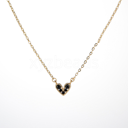 Golden Brass Heart Pendant Necklace for Women WZ0134-1-1-1