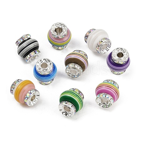 Rondelle Strip Plastic European Beads KK-L236-02S-1