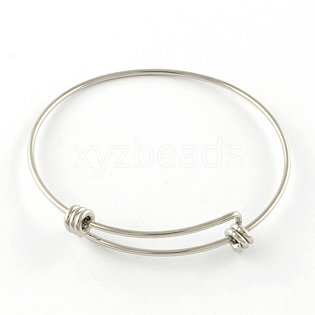 Tarnish Resistant Adjustable 201 Stainless Steel Expandable Bangle Making STAS-R069-04-1