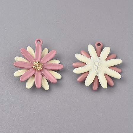 Spray Painted Alloy Pendants PALLOY-WH0068-37B-1