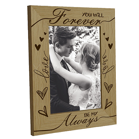 Natural Wood Word Forever Photo Frames AJEW-WH0292-035-1