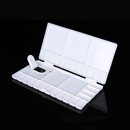 Folding Plastic Watercolor Palette Box AJEW-WH0258-143-1