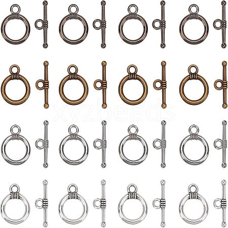 SUPERFINDINGS 120 Sets 4 Colors CCB Plastic Toggle Clasps CCB-FH0001-05-1