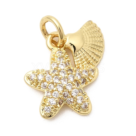 Brass Pave Clear Cubic Zirconia Pendants LS-KK-G554-09A-G-1