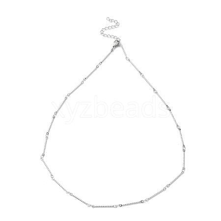 304 Stainless Steel Twist Bar Link Chain Necklace NJEW-K249-08P-1
