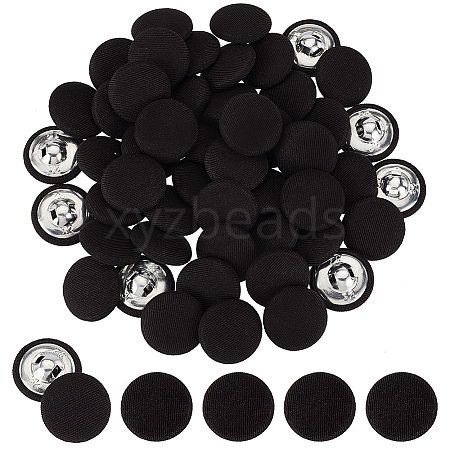   50Pcs Cloth Shank Buttons BUTT-PH0001-27B-1