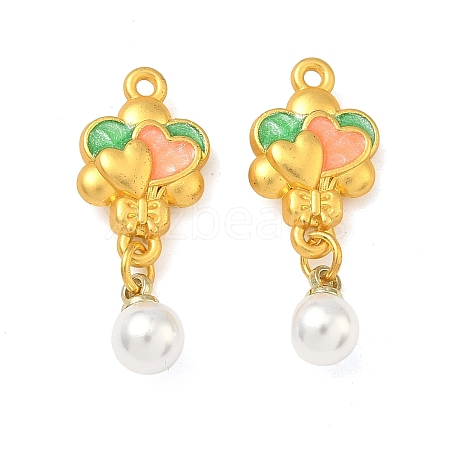 Alloy Enamel with Plastic Pearl Pendants FIND-G111-01MG-1