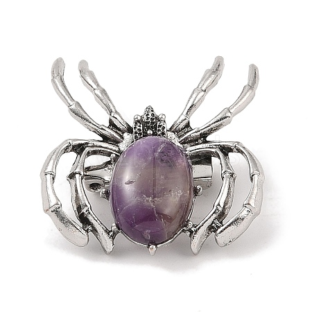 Natural Amethyst Brooches G-A224-01AS-10-1