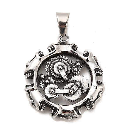 Tibetan Style 304 Stainless Steel Pendants STAS-M334-17AS-1