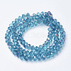 Electroplate Transparent Glass Beads Strands EGLA-A034-T6mm-F17-2