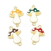 Autumn Brass Enamel Mushroom Links Connector Charms KK-K417-03A-G-1