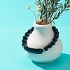 Natural Obsidian Beaded Stretch Bracelet BJEW-JB08879-02-2