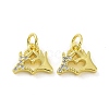 Brass Micro Pave Clear Cubic Zirconia Charms KK-E068-VF074-2