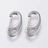 304 Stainless Steel Push Gate Snap Keychain Clasp Findings STAS-G039-05P-1