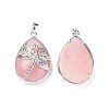 Natural Rose Quartz Pendants G-G900-01P-04-2