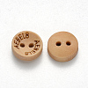 2-Hole Carved Maple Wooden Buttons BUTT-N016-10-2