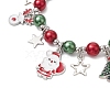 Christmas Theme Glass Beaded Stretch Bracelets BJEW-TA00549-4