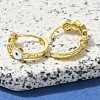 Brass Clear Cubic Zirconia Hoop Earrings EJEW-M047-06G-3