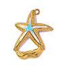 304 Stainless Steel Enamel Pendants STAS-OY017-16G-1